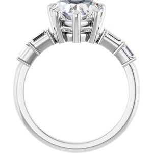 14K White Gold 9x9 mm Heart Ring Mounting – image 3