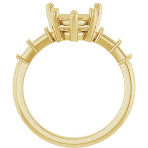 18K Yellow Gold 9x9 mm Heart Ring Mounting – image 4