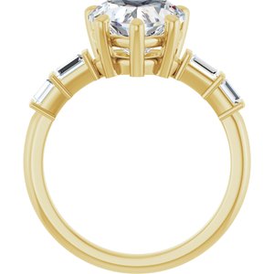 14K Yellow Gold 9x9 mm Heart Ring Mounting – image 3