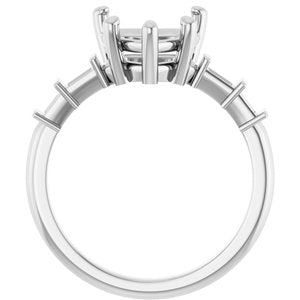 14K White Gold 9x9 mm Heart Ring Mounting – image 4
