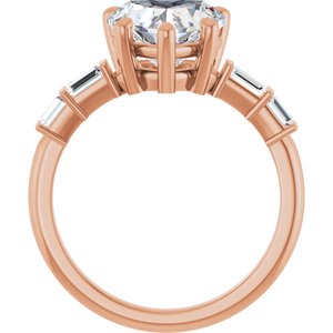 14K Rose Gold 9x9 mm Heart Ring Mounting – image 3