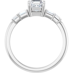 Sterling Silver 5x5 mm Asscher Ring Mounting – image 3
