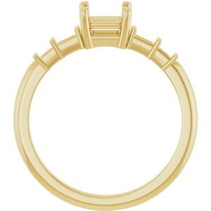 10K Yellow Gold 5x5 mm Asscher Ring Mounting – image 4