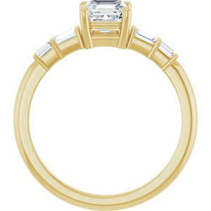 18K Yellow Gold 5x5 mm Asscher Ring Mounting – image 3