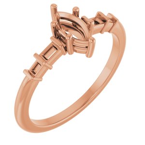 10K Rose Gold 7x3.5 mm Marquise Ring Mounting – image 2