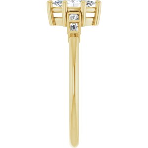 18K Yellow Gold 7x3.5 mm Marquise Ring Mounting – image 7