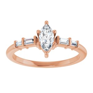 10K Rose Gold 7x3.5 mm Marquise Ring Mounting – image 5