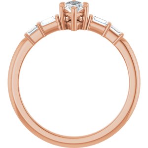 10K Rose Gold 7x3.5 mm Marquise Ring Mounting – image 3