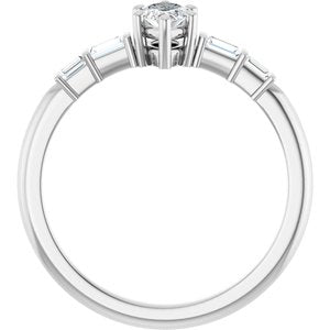18K White Gold 7x3.5 mm Marquise Ring Mounting – image 3