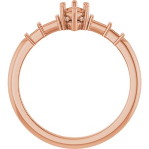 18K Rose Gold 7x3.5 mm Marquise Ring Mounting – image 4