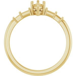 18K Yellow Gold 7x3.5 mm Marquise Ring Mounting – image 4