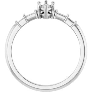10K White Gold 7x3.5 mm Marquise Ring Mounting – image 4