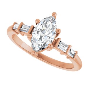 10K Rose Gold 9.5x5 mm Marquise Ring Mounting – image 8