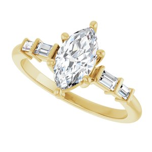 10K Yellow Gold 9.5x5 mm Marquise Ring Mounting – image 8