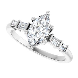 Continuum Sterling Silver 9.5x5 mm Marquise Ring Mounting – image 8
