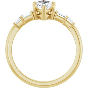 14K Yellow Gold 9.5x5 mm Marquise Ring Mounting – image 3