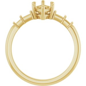 14K Yellow Gold 9.5x5 mm Marquise Ring Mounting – image 4