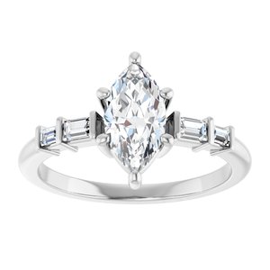 Sterling Silver 9.5x5 mm Marquise Ring Mounting – image 5