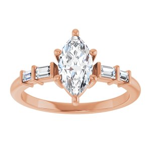 10K Rose Gold 9.5x5 mm Marquise Ring Mounting – image 5