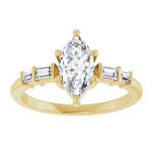 10K Yellow Gold 9.5x5 mm Marquise Ring Mounting – image 5