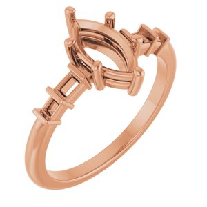 10K Rose Gold 9.5x5 mm Marquise Ring Mounting – image 2