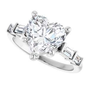 Sterling Silver 9x9 mm Heart Ring Mounting – image 8