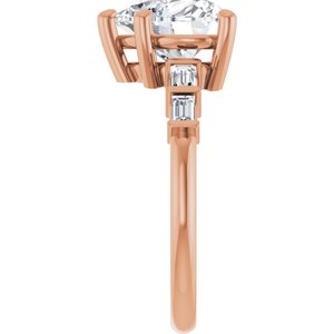 10K Rose Gold 9x9 mm Heart Ring Mounting – image 7