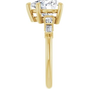 14K Yellow Gold 9x9 mm Heart Ring Mounting – image 7