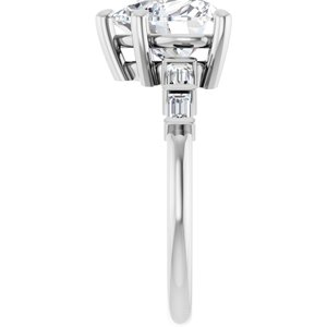 Platinum 9x9 mm Heart Ring Mounting – image 7