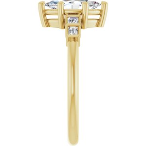 18K Yellow Gold 9.5x5 mm Marquise Ring Mounting – image 7