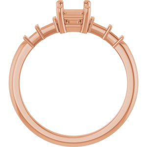 18K Rose Gold 6.5x4.5 mm Emerald Ring Mounting – image 4