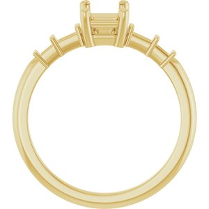 18K Yellow Gold 6.5x4.5 mm Emerald Ring Mounting – image 4