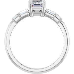 Platinum 6.5x4.5 mm Emerald Ring Mounting – image 3
