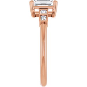 18K Rose Gold 6.5x4.5 mm Emerald Ring Mounting – image 7