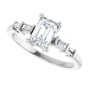 Platinum 6.5x4.5 mm Emerald Ring Mounting – image 8