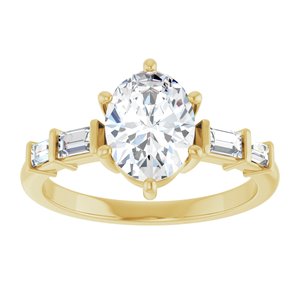 10K Yellow Gold 8.5x6.5 mm Oval Ring Mounting – image 5
