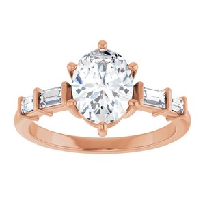 14K Rose Gold 8.5x6.5 mm Oval 1/4 CTW Lab-Grown Diamond Semi-Set Ring – image 5