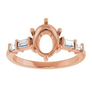 14K Rose Gold 8.5x6.5 mm Oval 1/4 CTW Lab-Grown Diamond Semi-Set Ring – image 6