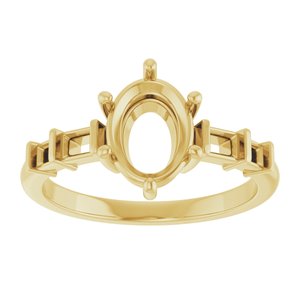 14K Yellow Gold 8.5x6.5 mm Oval Ring Mounting – image 6