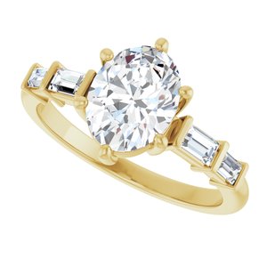 10K Yellow Gold 8.5x6.5 mm Oval Ring Mounting – image 8