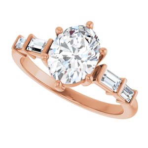 14K Rose Gold 8.5x6.5 mm Oval Ring Mounting – image 8