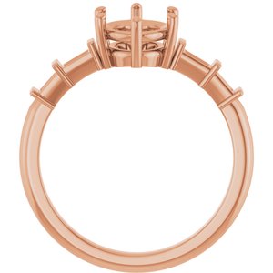 10K Rose Gold 8.5x6.5 mm Oval Ring Mounting – image 4