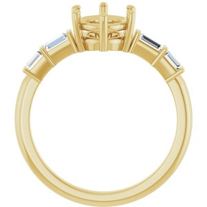 14K Yellow Gold 8.5x6.5 mm Oval 1/4 CTW Natural Diamond Semi-Set Ring – image 4