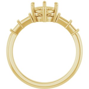 14K Yellow Gold 8.5x6.5 mm Oval Ring Mounting – image 4