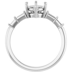 14K White Gold 8.5x6.5 mm Oval Ring Mounting – image 4