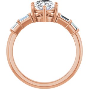 18K Rose Gold 8.5x6.5 mm Oval Ring Mounting – image 3