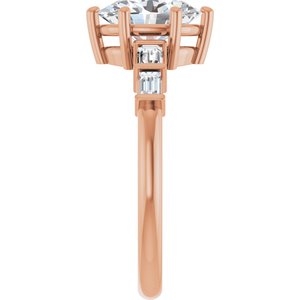 14K Rose Gold 8.5x6.5 mm Oval 1/4 CTW Lab-Grown Diamond Semi-Set Ring – image 7