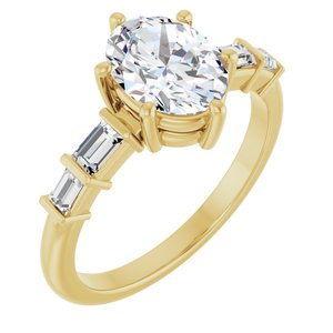 10K Yellow Gold 8.5x6.5 mm Oval Ring Mounting