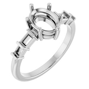 Sterling Silver 8.5x6.5 mm Oval Ring Mounting – image 2