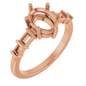 18K Rose Gold 8.5x6.5 mm Oval Ring Mounting – image 2